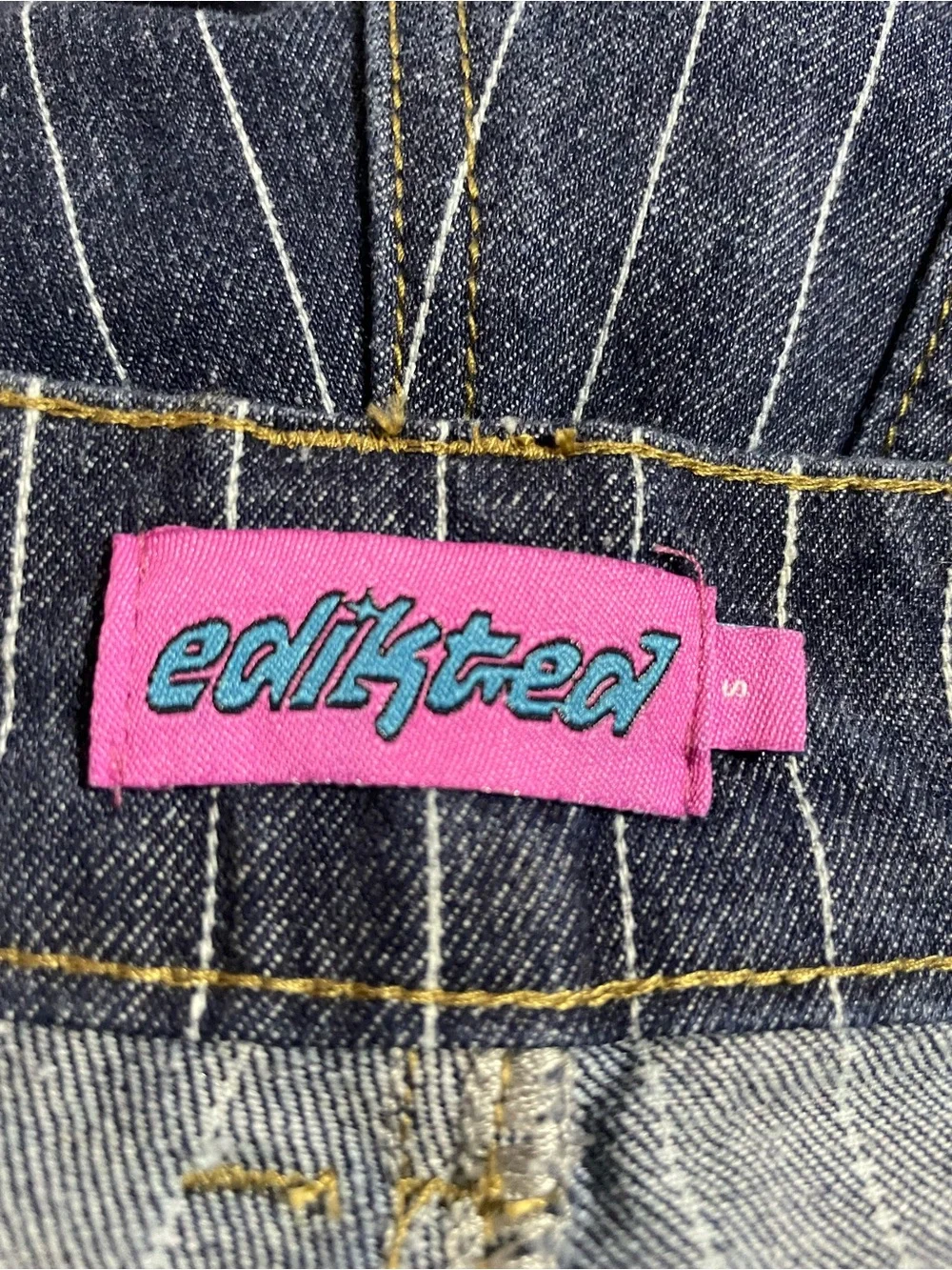Edikted Tall Cory Striped Low Rise Baggy Jeans Size Small - Picture 7 of 9